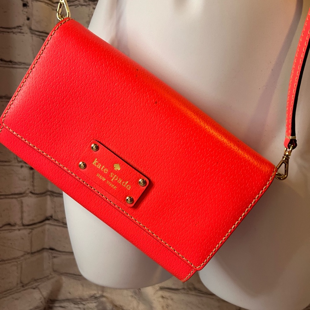 NWOT Kate Spade Bright Orangish-Red Crossbody Bag